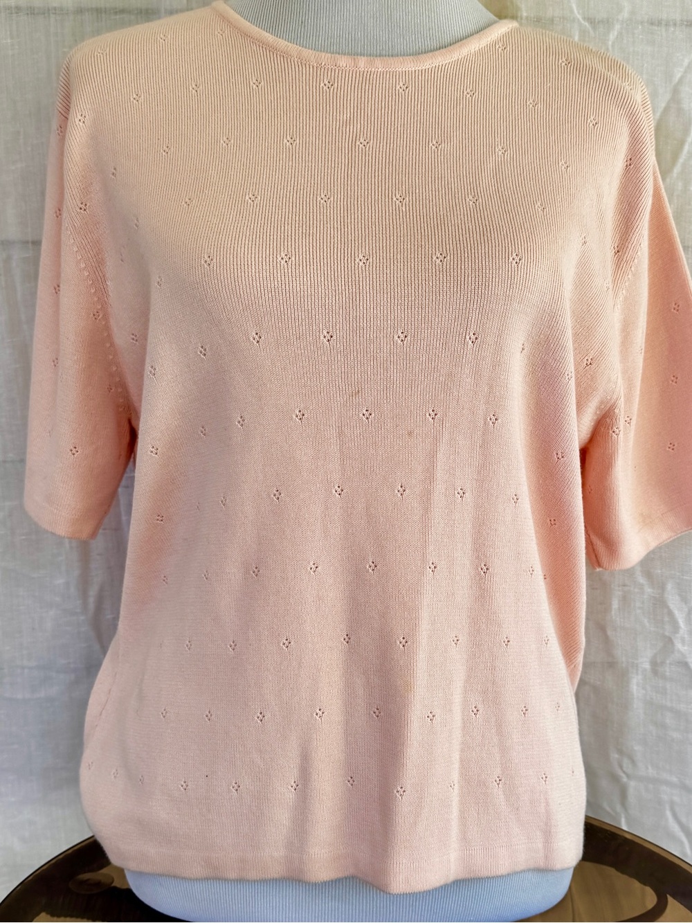 Talbots Soft Peach Short Sleeve Knit Top